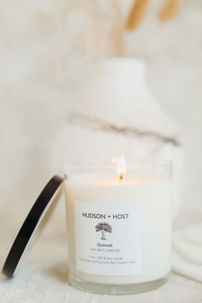 Clean Burning Candles, Soy Candles, Scented candles, Soy blend candles, soy wax candles, hudson + host candles, styling product photography, product photography, styled photoshoot, branding photography, branding photos, branding session, branding for creatives, branding for small businesses, women entrepreneur 
